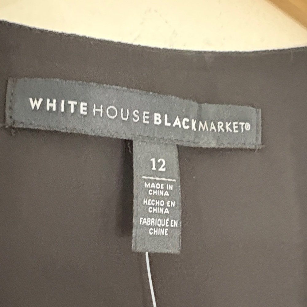 NWT WHBM White House Black Market Dress Emerald Green Floral Sheer Sleeve Sz 12 - Picture 4 of 13